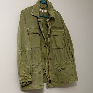 Free People Khaki Military Jacket